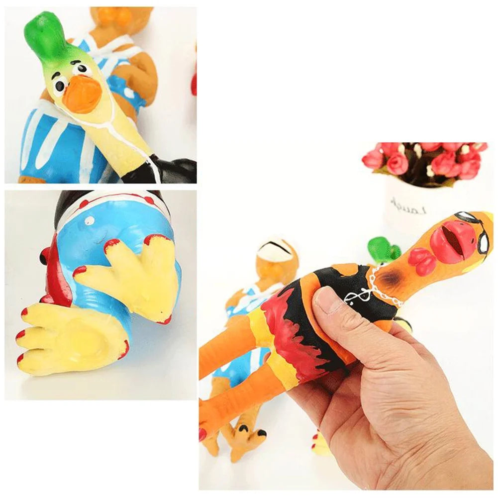 Pet Toy,Funny Latex Chicken Squeeze Screaming Squeaky Dog Chew Playing Toy Pet Supplies