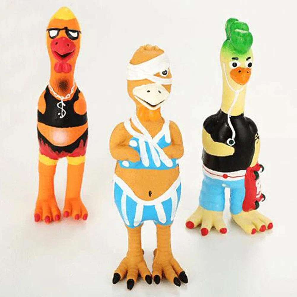 Pet Toy,Funny Latex Chicken Squeeze Screaming Squeaky Dog Chew Playing Toy Pet Supplies