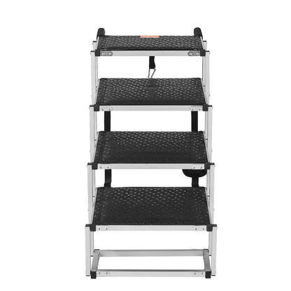 VEVOR Dog Stair for Cars 4-Step Folding Dog Steps Aluminum Loads up to 150 Lbs